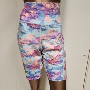 NWOT High-Rise Watercolor Print Bike Shorts By Brisas